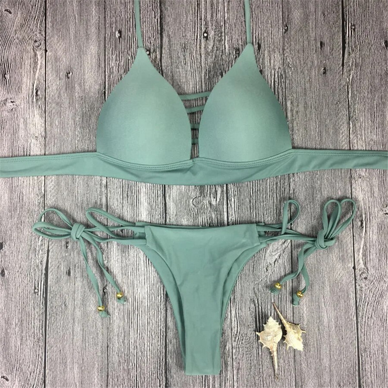 YICN kupaći kostimi Ženski bikini setovi s tangama Bandage Bikini 2018 Novi seksi brazilski biquini kupaći kostim Push up kupaći kostim Odjeća za plažu