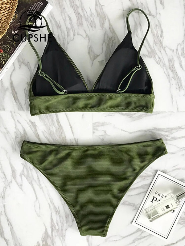 CUPSHE Jednobojni bikini set s niskim strukom, ženski trokutasti, seksi dvodijelni kupaći kostimi, novi kupaći kostimi za djevojčice, obični kupaći kostimi za plažu 2023.