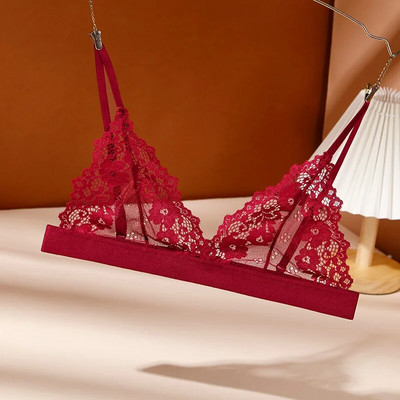 Seksi bralette čipkasti grudnjak Tanko trokutasto donje rublje Deep V Crop Top bez leđa Bežično donje rublje Podesive male grudnjake za prsa