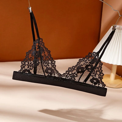 Seksi bralette čipkasti grudnjak Tanko trokutasto donje rublje Deep V Crop Top bez leđa Bežično donje rublje Podesive male grudnjake za prsa