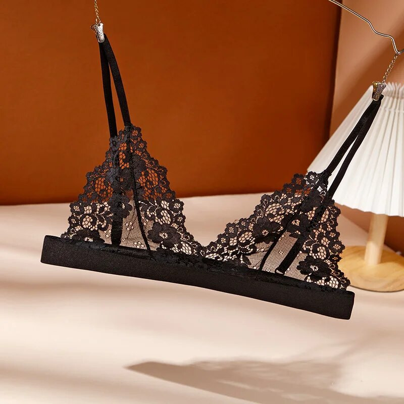 Seksi bralette čipkasti grudnjak Tanko trokutasto donje rublje Deep V Crop Top bez leđa Bežično donje rublje Podesive male grudnjake za prsa