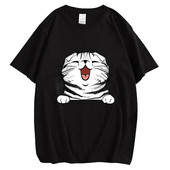 Animal Pisici Pisicuță Piept Tricou cu imprimeu grafic Crăciun Bărbați Femei Hip Hop Streetwear Tricou cu mânecă scurtă Plus Size unisex