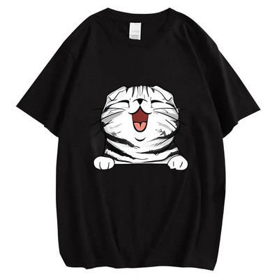 Animal Pisici Pisicuță Piept Tricou cu imprimeu grafic Crăciun Bărbați Femei Hip Hop Streetwear Tricou cu mânecă scurtă Plus Size unisex