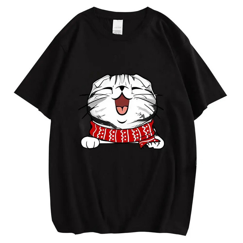 Animal Pisici Pisicuță Piept Tricou cu imprimeu grafic Crăciun Bărbați Femei Hip Hop Streetwear Tricou cu mânecă scurtă Plus Size unisex