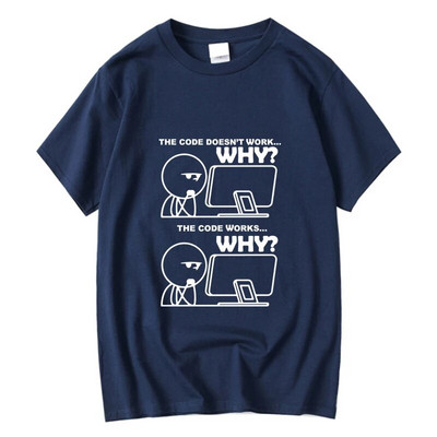 Nagy méretű póló pamut vicces programozó Nyári nyomtatás Női nyakkivágású menő póló férfiaknak rövid ujjú póló Férfi pólók