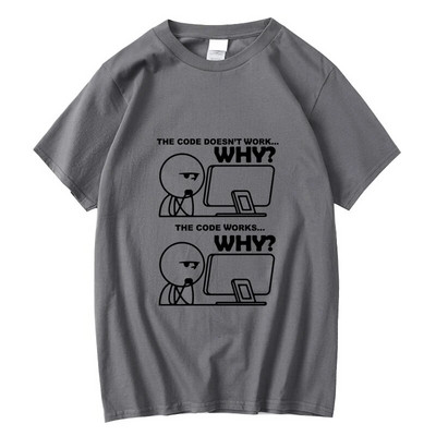 Nagy méretű póló pamut vicces programozó Nyári nyomtatás Női nyakkivágású menő póló férfiaknak rövid ujjú póló Férfi pólók