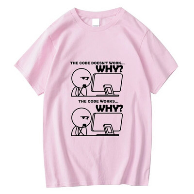 Nagy méretű póló pamut vicces programozó Nyári nyomtatás Női nyakkivágású menő póló férfiaknak rövid ujjú póló Férfi pólók