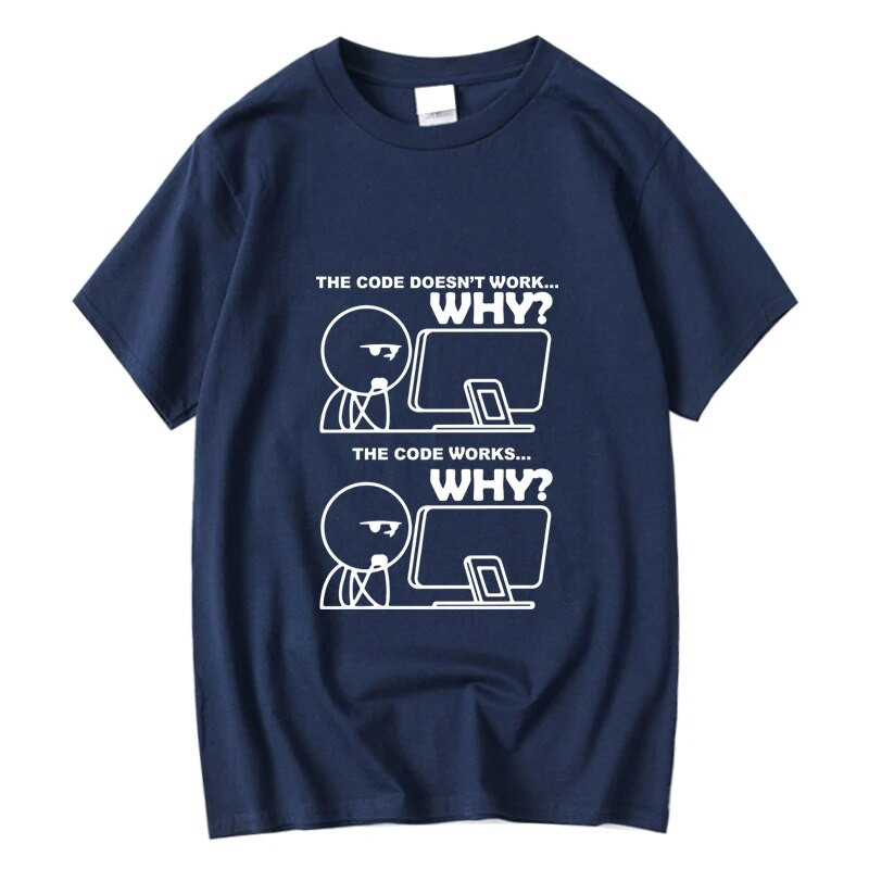 Nagy méretű póló pamut vicces programozó Nyári nyomtatás Női nyakkivágású menő póló férfiaknak rövid ujjú póló Férfi pólók