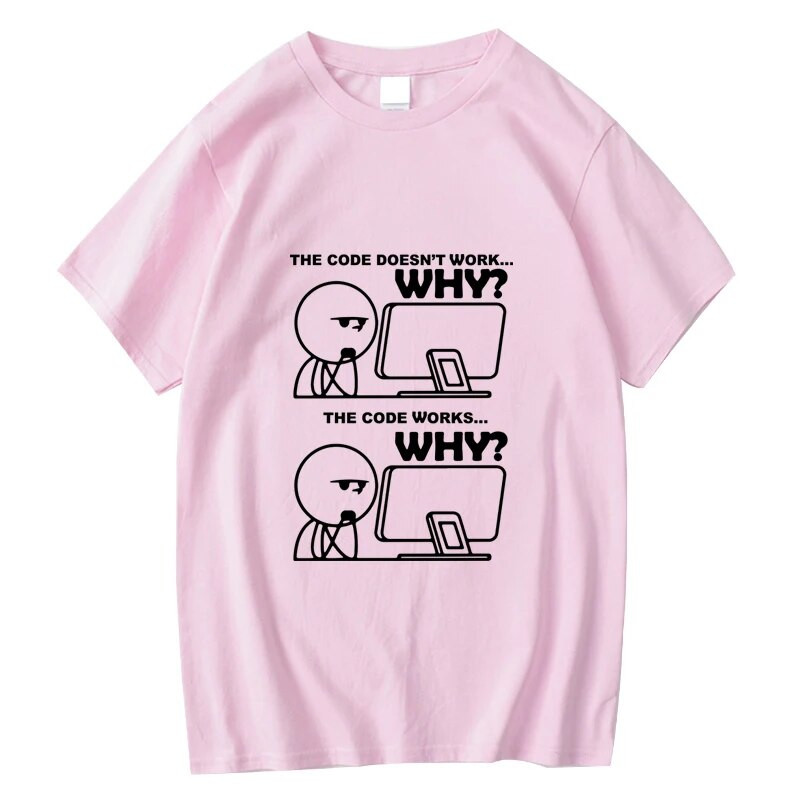 Nagy méretű póló pamut vicces programozó Nyári nyomtatás Női nyakkivágású menő póló férfiaknak rövid ujjú póló Férfi pólók