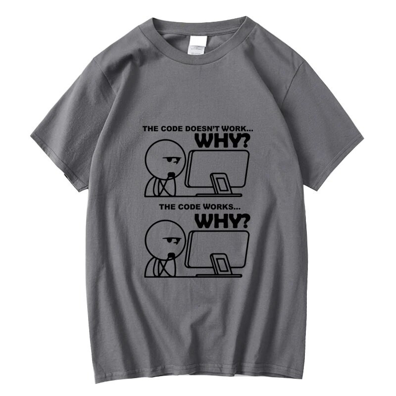 Nagy méretű póló pamut vicces programozó Nyári nyomtatás Női nyakkivágású menő póló férfiaknak rövid ujjú póló Férfi pólók