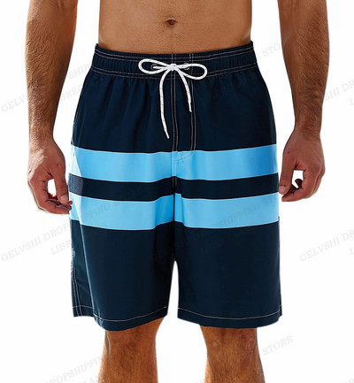 Ανδρικά σορτς κολύμβησης ριγέ τρισδιάστατη σανίδα σέρφινγκ Κοντά παιδικά σορτς παραλίας Ανδρικά μπαούλα Masculina αθλητικά παντελόνια γυμναστικής Σλιπ για αγόρι