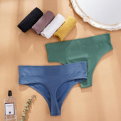 Női tanga pamut bugyi Szexi bugyi G-string egyszínű, széles deréktájú T hát Női varrat nélküli tangák Intim fehérnemű