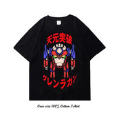 Japanska anime Tengen Toppa Gurren Lagann grafička majica s kratkim rukavima Modna pamučna majica s okruglim izrezom i kratkim rukavima za velike veličine, žene, muškarci