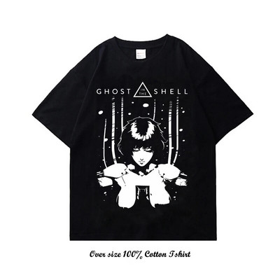 Majica kratkih rukava s japanskim animeom Ghost in the Shell s grafičkim printom Vintage Harajuku pamučna majica kratkih rukava velike veličine Žene Muškarci
