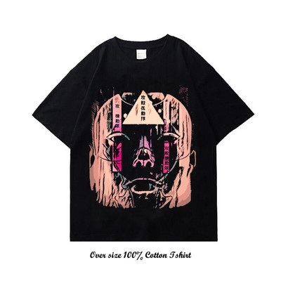 Majica kratkih rukava s japanskim animeom Ghost in the Shell s grafičkim printom Vintage Harajuku pamučna majica kratkih rukava velike veličine Žene Muškarci