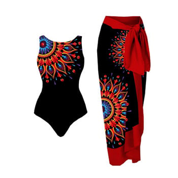 2024 Нов ретро бански костюм Push Up Playa с принт от 2 бр. Дамски бански костюм от една част Боди пачуърк Подплънки за бански костюм Дамски комплект