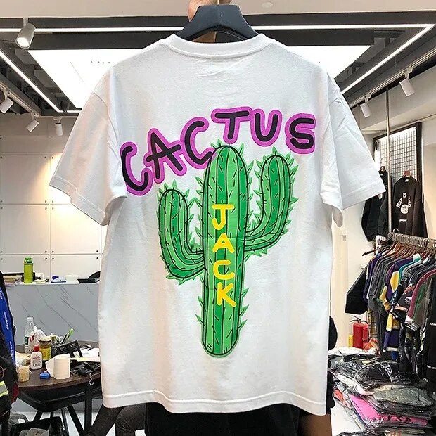 Nagy méretű női ruha Férfi Hip Hop pamut póló Új luxus Cactus Jack Hip Hop póló Travis Street T-shirt Top L-4XL