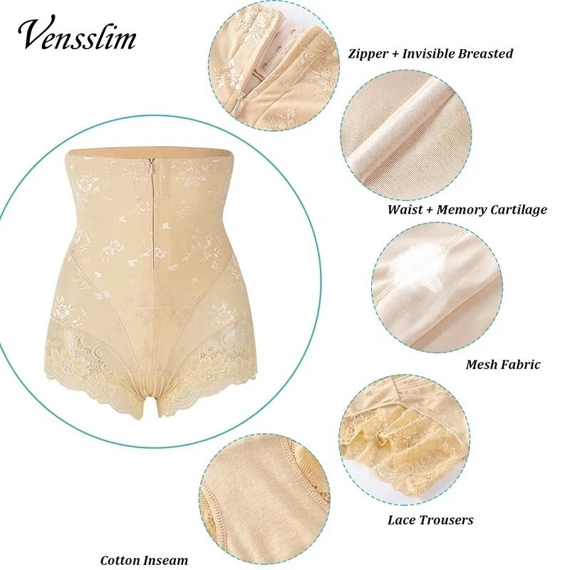 Vensslim ženske tenisice s visokim strukom Body Zipper Shaper Panties Trbuščić Belly Control Slimming Control Shapewear Gird Waist Trainer