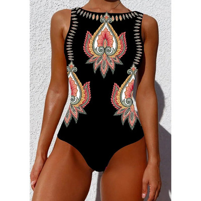 Egyrészes fürdőruha 2024 Szexi Cross Back fürdőruha Női fürdőruha Vintage Retro fürdőruhák Beach Wear Swim Print Monokini S-XL