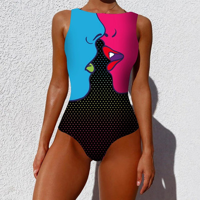 Egyrészes fürdőruha 2024 Szexi Cross Back fürdőruha Női fürdőruha Vintage Retro fürdőruhák Beach Wear Swim Print Monokini S-XL