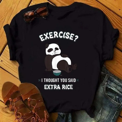 Moda desene animate panda Haine Tricou cu imprimeu grafic Ocazional Decolteu cu mânecă scurtă Tricou mărime mare Femei