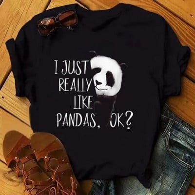 Moda desene animate panda Haine Tricou cu imprimeu grafic Ocazional Decolteu cu mânecă scurtă Tricou mărime mare Femei