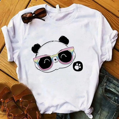 Moda desene animate panda Haine Tricou cu imprimeu grafic Ocazional Decolteu cu mânecă scurtă Tricou mărime mare Femei