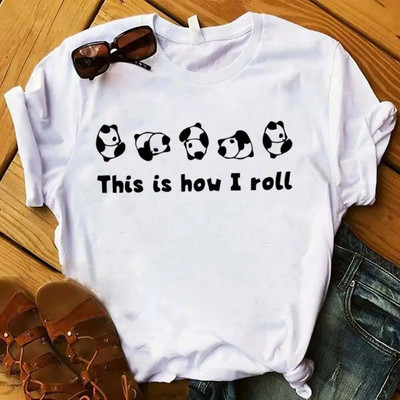Moda desene animate panda Haine Tricou cu imprimeu grafic Ocazional Decolteu cu mânecă scurtă Tricou mărime mare Femei