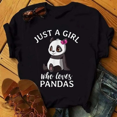 Moda desene animate panda Haine Tricou cu imprimeu grafic Ocazional Decolteu cu mânecă scurtă Tricou mărime mare Femei