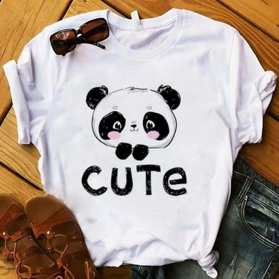 Moda desene animate panda Haine Tricou cu imprimeu grafic Ocazional Decolteu cu mânecă scurtă Tricou mărime mare Femei