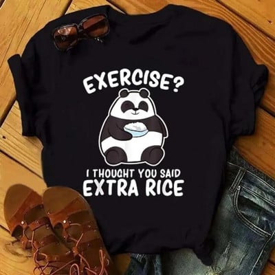 Moda desene animate panda Haine Tricou cu imprimeu grafic Ocazional Decolteu cu mânecă scurtă Tricou mărime mare Femei