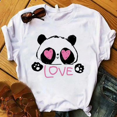 Moda desene animate panda Haine Tricou cu imprimeu grafic Ocazional Decolteu cu mânecă scurtă Tricou mărime mare Femei