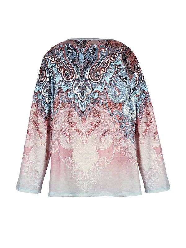 Didesnio dydžio 5XL vasariniai laisvalaikio marškinėliai, moteriški viršutiniai iškirptės viršutiniai dydžiai laisvi ilgomis rankovėmis retro spausdinti megztiniai, madingi marškinėliai ilgomis rankovėmis