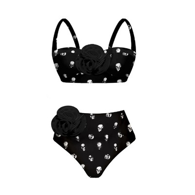 2024 3D cvjetni bikini s donjim kostimom Kupaći kostim visokog struka za žene Push Up dvodijelni ljetni ženski kupaći kostimi