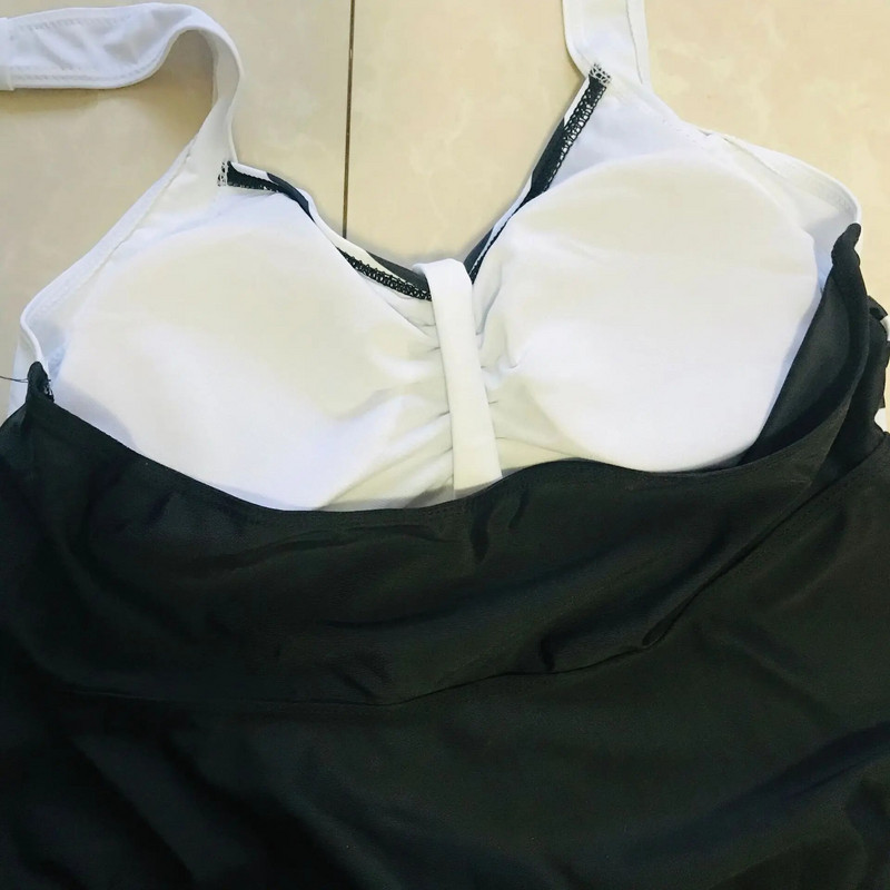 Vintage kupaći kostim velike veličine Dvodijelni kupaći kostim s haljinom na halterima Tankini kupaći kostimi Ženske prugaste kratke hlače za plažu Push-up