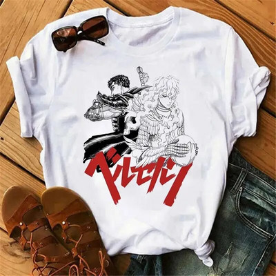 Majica kratkih rukava s japanskim animeom Berserk Žene Muškarci Manga Guts Cool Graphic T-shirt Ulična odjeća Pamučne majice kratkih rukava velikih veličina