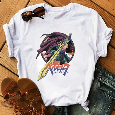 Majica kratkih rukava s japanskim animeom Berserk Žene Muškarci Manga Guts Cool Graphic T-shirt Ulična odjeća Pamučne majice kratkih rukava velikih veličina