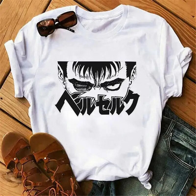 Majica kratkih rukava s japanskim animeom Berserk Žene Muškarci Manga Guts Cool Graphic T-shirt Ulična odjeća Pamučne majice kratkih rukava velikih veličina