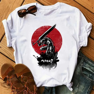 Majica kratkih rukava s japanskim animeom Berserk Žene Muškarci Manga Guts Cool Graphic T-shirt Ulična odjeća Pamučne majice kratkih rukava velikih veličina