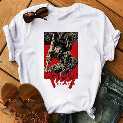 Majica kratkih rukava s japanskim animeom Berserk Žene Muškarci Manga Guts Cool Graphic T-shirt Ulična odjeća Pamučne majice kratkih rukava velikih veličina