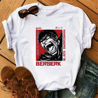 Majica kratkih rukava s japanskim animeom Berserk Žene Muškarci Manga Guts Cool Graphic T-shirt Ulična odjeća Pamučne majice kratkih rukava velikih veličina