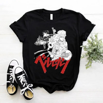 Majica kratkih rukava s japanskim animeom Berserk Žene Muškarci Manga Guts Cool Graphic T-shirt Ulična odjeća Pamučne majice kratkih rukava velikih veličina