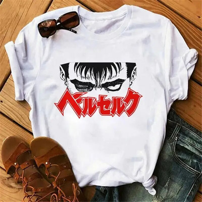 Majica kratkih rukava s japanskim animeom Berserk Žene Muškarci Manga Guts Cool Graphic T-shirt Ulična odjeća Pamučne majice kratkih rukava velikih veličina