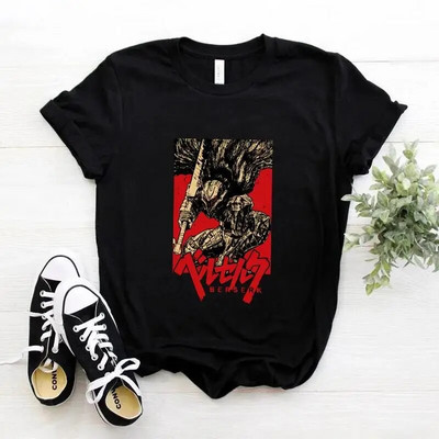 Majica kratkih rukava s japanskim animeom Berserk Žene Muškarci Manga Guts Cool Graphic T-shirt Ulična odjeća Pamučne majice kratkih rukava velikih veličina