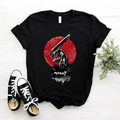 Majica kratkih rukava s japanskim animeom Berserk Žene Muškarci Manga Guts Cool Graphic T-shirt Ulična odjeća Pamučne majice kratkih rukava velikih veličina