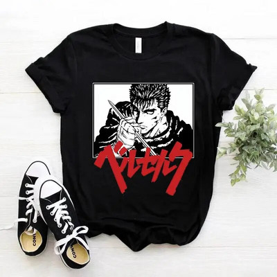 Majica kratkih rukava s japanskim animeom Berserk Žene Muškarci Manga Guts Cool Graphic T-shirt Ulična odjeća Pamučne majice kratkih rukava velikih veličina