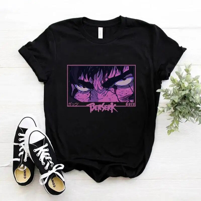Majica kratkih rukava s japanskim animeom Berserk Žene Muškarci Manga Guts Cool Graphic T-shirt Ulična odjeća Pamučne majice kratkih rukava velikih veličina