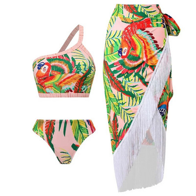 2024 Seksi bikini komplet 3PC Ženski kupaći kostim Bikini visokog struka Push Up kupaći kostim Cvjetna odjeća za plažu Biquini Ženska odjeća za plažu Su