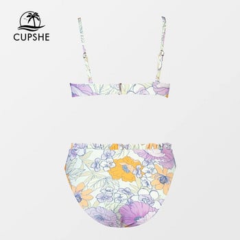 CUPSHE Underwire βολάν μπικίνι ψηλόμεσο σετ μαγιό για γυναίκες Σέξι ψηλό πόδι δύο τεμάχια μαγιό μαγιό 2024