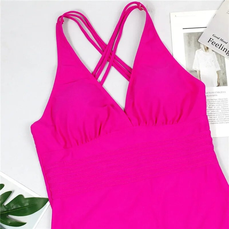 Modni jednodijelni ženski kupaći kostimi s printom za plažu Ženski seksi bikini kupaći kostim Push Up Cross Back Monokini Ljetna odjeća